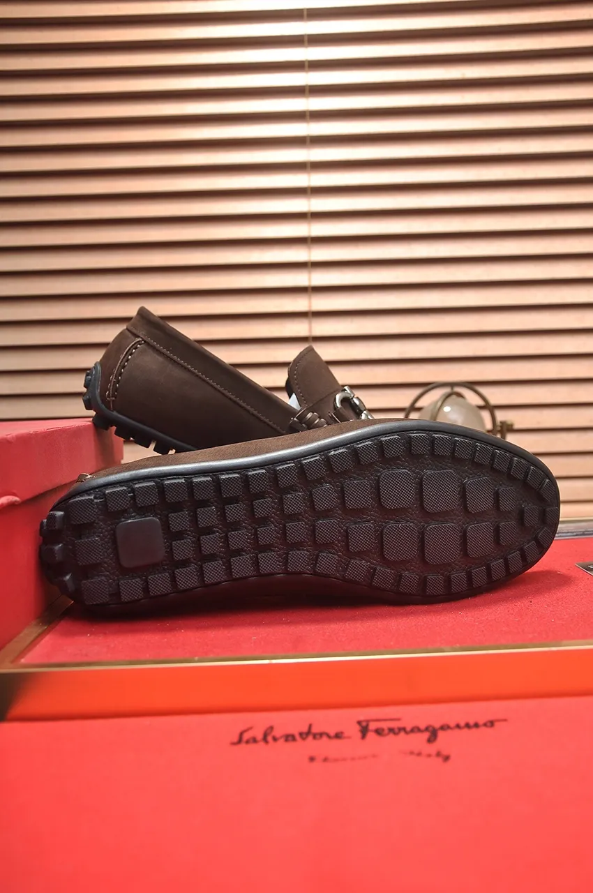 Men's shoes 💰460💶 [Ferragamo/Ferragamo] The latest model in the counter. Original imported open-sided fine cowhide hand-woven + imported 🐂 cowhide + original luxury metal buckle + original combination outsole. No pressure in comparison 38--44🎉